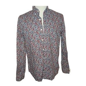 J Crew Men's Long Sleeve Button Down Shirt Floral Print Cotton Casual Slim Fit L